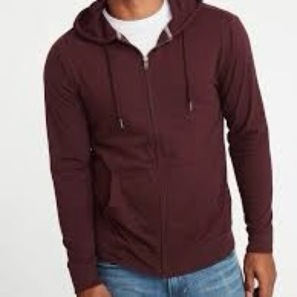 🚨BOGO FREE Men's Maroon Zip-Up Hoodie Jacket Size Small Like New
